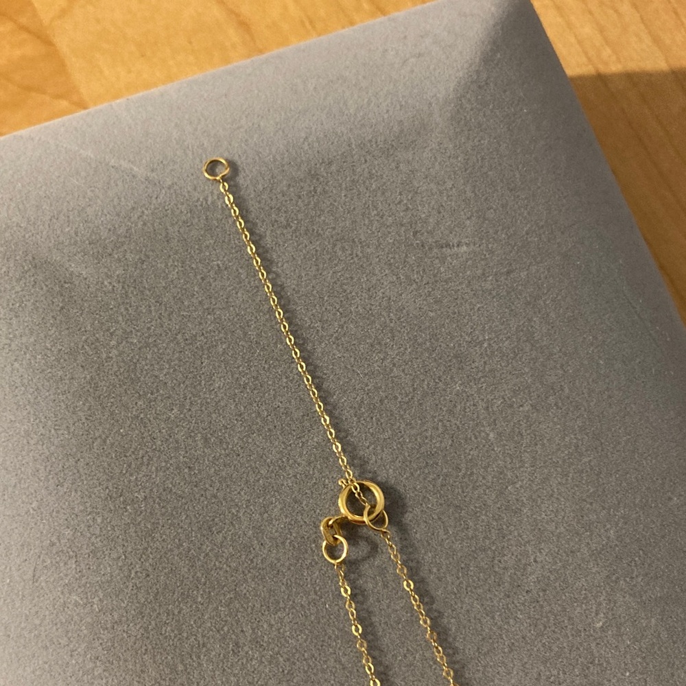 14k solid yellow gold Y necklace 18” -20” adjustable - Picture 4 of 10